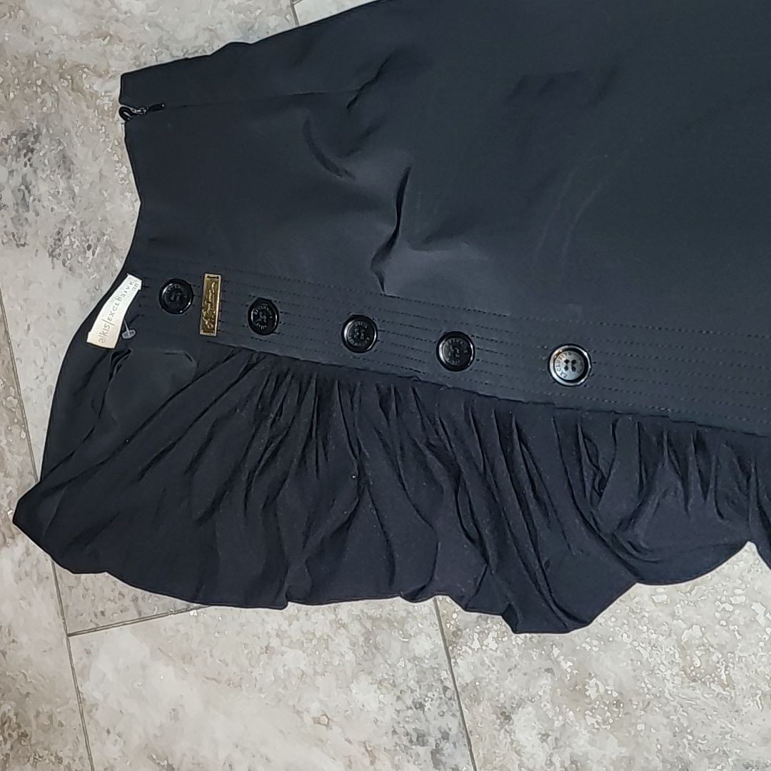 Alkis Exclusive Euc European Bran Ruched Asymetric Detailed Pencil Skirt Size Sm — image 3 of 8